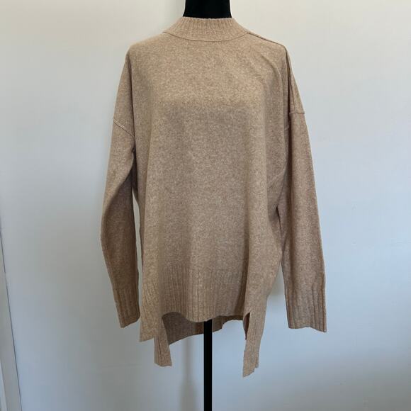 Free People Phoebe Oversize Knit Sweater, Beige, Size S - Picture 1 of 8